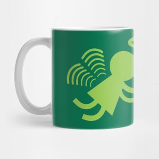 Green angel Twins Holding Hands with Heart Mug